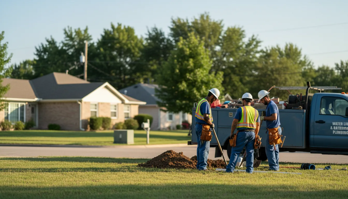 Residential water line and bathroom plumbing service in Donnellson, IL